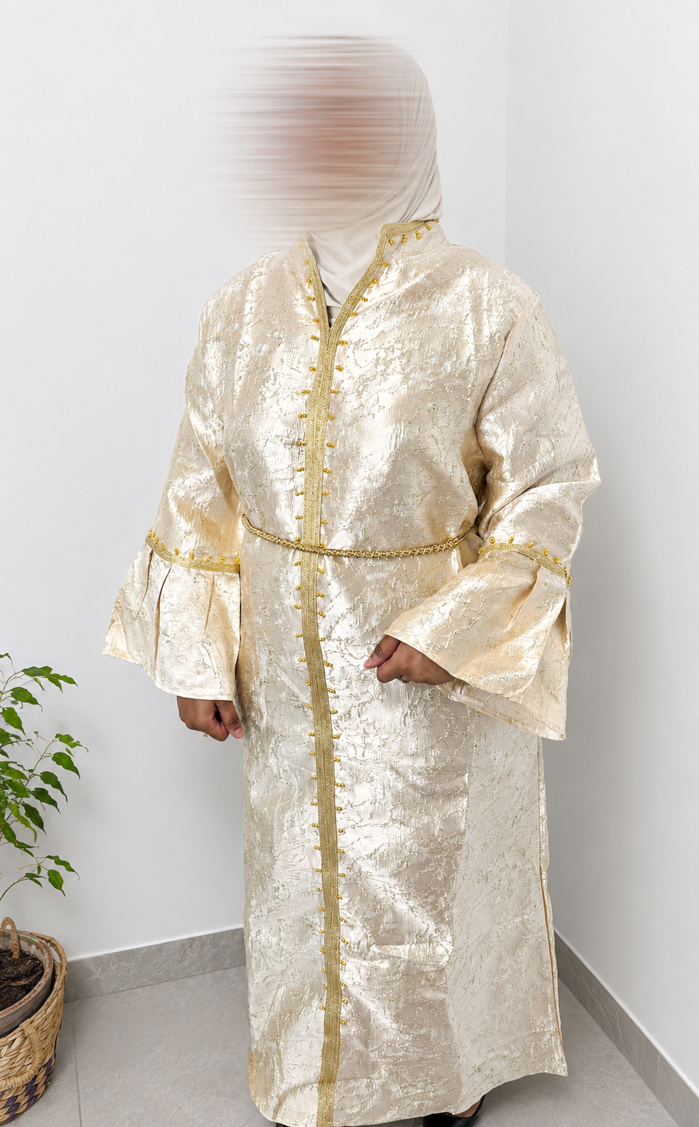 Robe brocard - Rose poudré