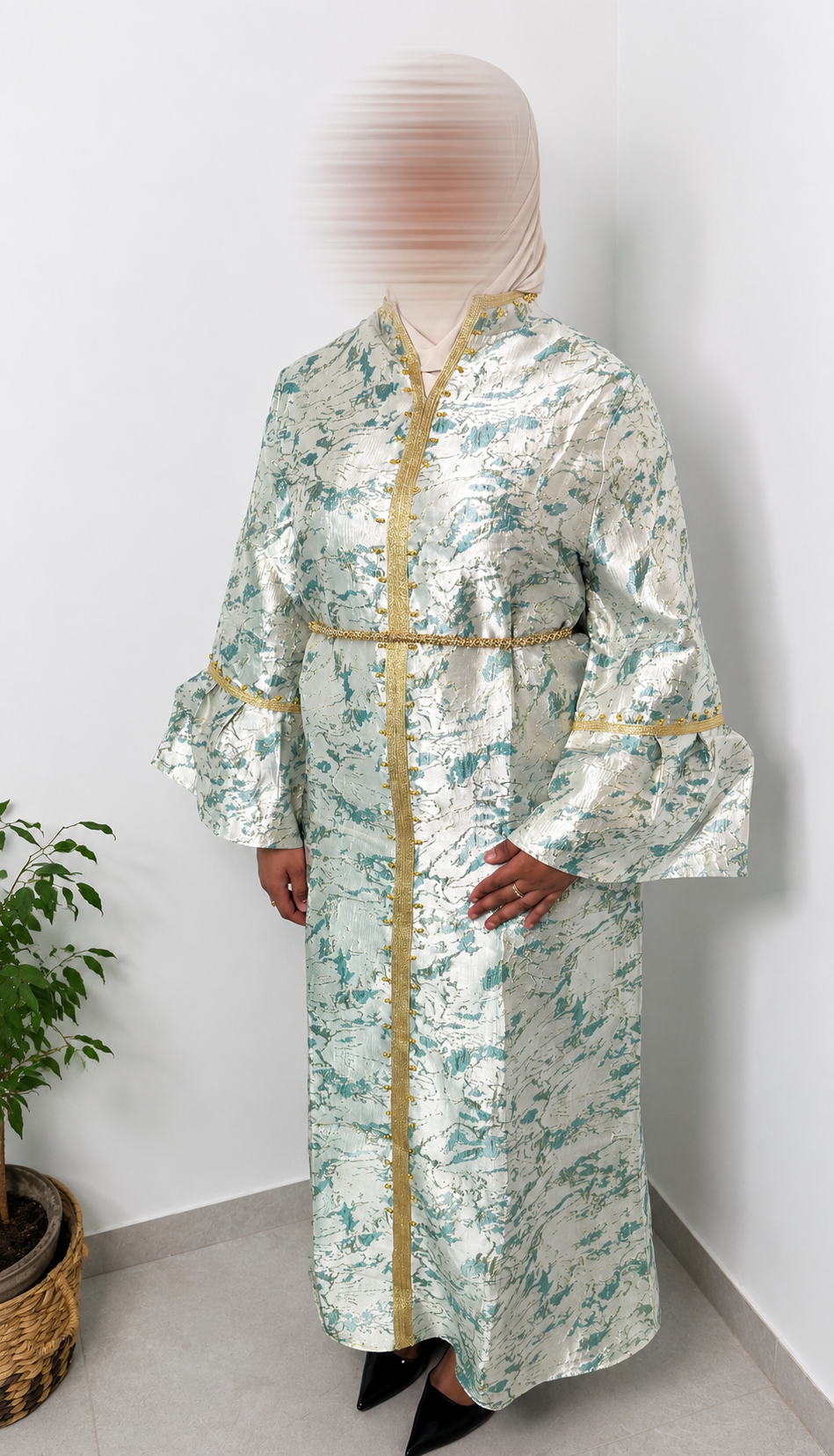 Robe brocard - Vert émeraude