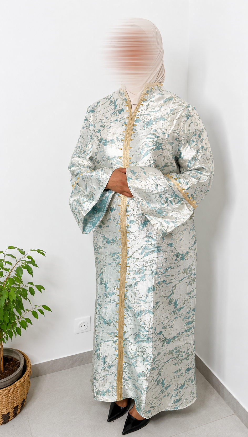 Robe brocard - Vert émeraude
