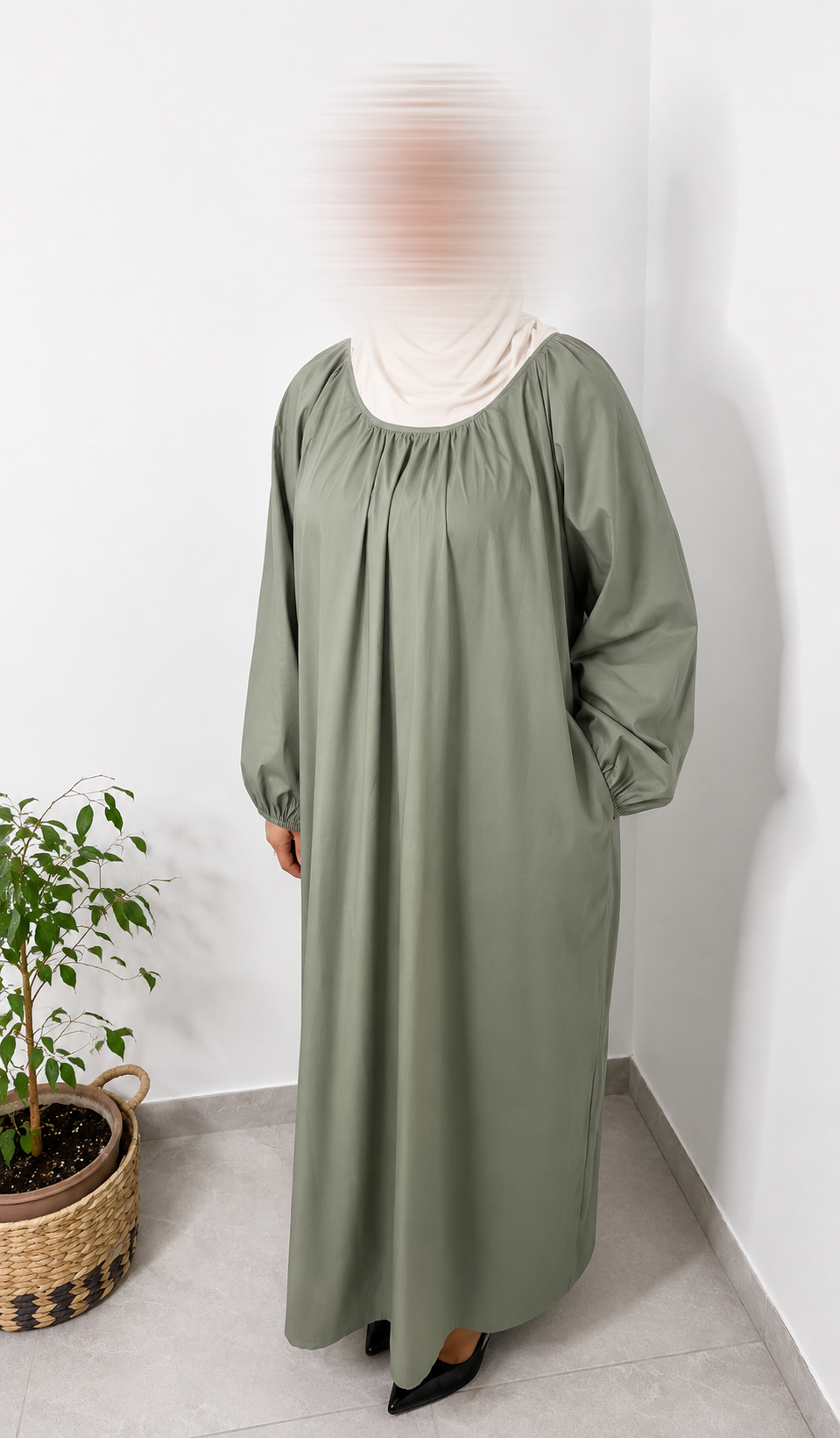 Robe Popeline - Vert kaki
