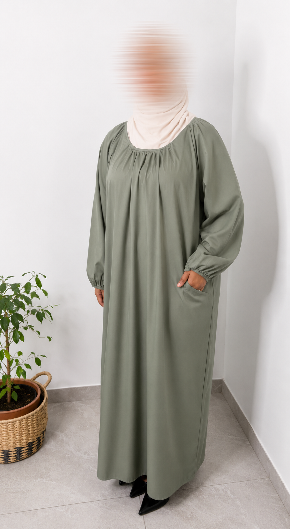 Robe Popeline - Vert kaki