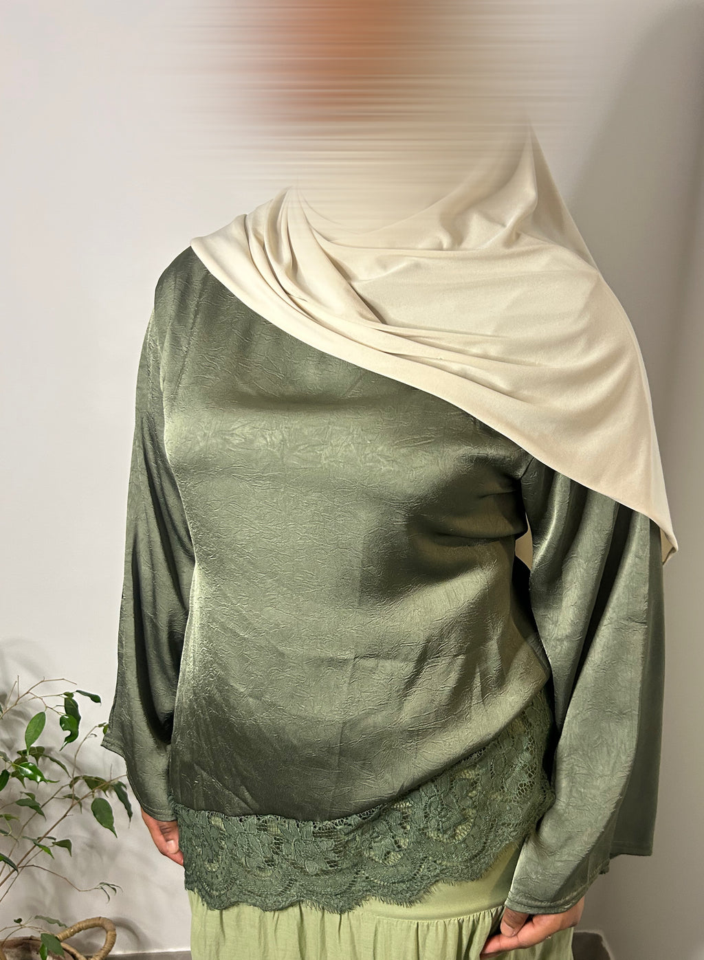 Haut à dentelle asymétrique - Vert