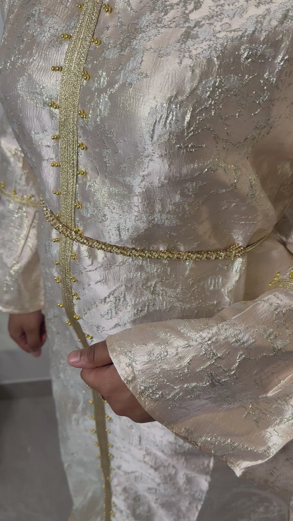 Robe brocard - Rose poudré