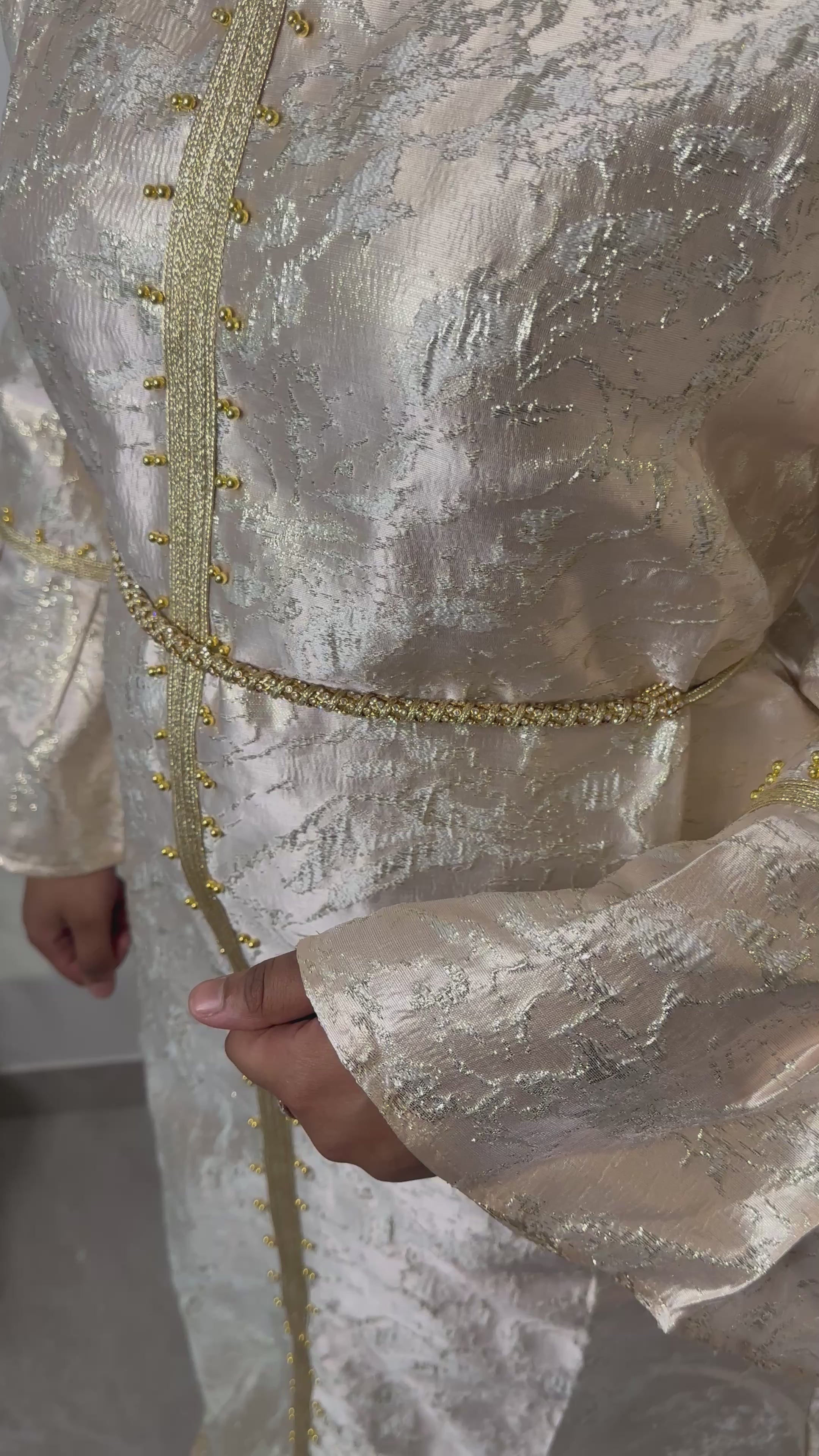 Robe brocard - Rose poudré